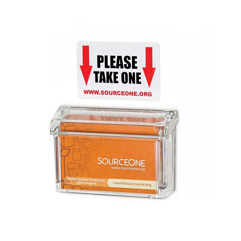 SOURCEONE.ORG Source One Premium Outdoor Business Card Holder Peel and Stick Clear Unbreakable Take One Sticker Included - Image 1
